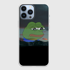 Чехол для iPhone 13 Pro Max с принтом Sad frog ,  |  | Тематика изображения на принте: pepe | пепе