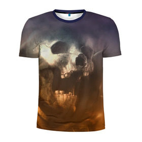 Мужская футболка 3D спортивная с принтом Doom , 100% полиэстер с улучшенными характеристиками | приталенный силуэт, круглая горловина, широкие плечи, сужается к линии бедра | Тематика изображения на принте: doom | skull | slayer | палач | скелет | череп