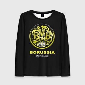 Женский лонгслив 3D с принтом Borussia Dortmund , 100% полиэстер | длинные рукава, круглый вырез горловины, полуприлегающий силуэт | боруссия | дортмунд
