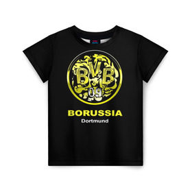 Детская футболка 3D с принтом Borussia Dortmund , 100% гипоаллергенный полиэфир | прямой крой, круглый вырез горловины, длина до линии бедер, чуть спущенное плечо, ткань немного тянется | Тематика изображения на принте: боруссия | дортмунд