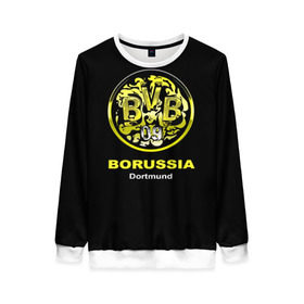 Женский свитшот 3D с принтом Borussia Dortmund , 100% полиэстер с мягким внутренним слоем | круглый вырез горловины, мягкая резинка на манжетах и поясе, свободная посадка по фигуре | боруссия | дортмунд