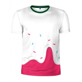Мужская футболка 3D спортивная с принтом KREME (original design) , 100% полиэстер с улучшенными характеристиками | приталенный силуэт, круглая горловина, широкие плечи, сужается к линии бедра | cherry | cream | design | red | sugar | vanilla | white | вишня | яркое