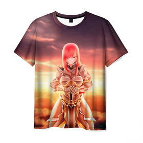 Мужская футболка 3D с принтом Fairy Tail , 100% полиэфир | прямой крой, круглый вырез горловины, длина до линии бедер | fairy tail | хвост феи
