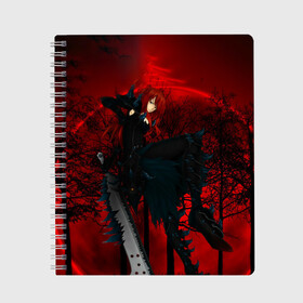 Тетрадь с принтом Red , 100% бумага | 48 листов, плотность листов — 60 г/м2, плотность картонной обложки — 250 г/м2. Листы скреплены сбоку удобной пружинной спиралью. Уголки страниц и обложки скругленные. Цвет линий — светло-серый
 | fairy tail | хвост феи