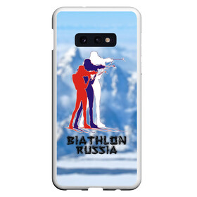 Чехол для Samsung S10E с принтом Biathlon russia , Силикон | Область печати: задняя сторона чехла, без боковых панелей | биатлон