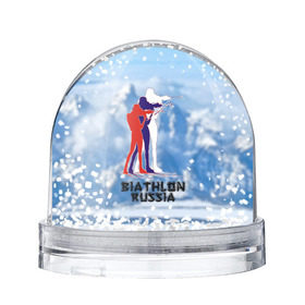 Снежный шар с принтом Biathlon russia , Пластик | Изображение внутри шара печатается на глянцевой фотобумаге с двух сторон | биатлон