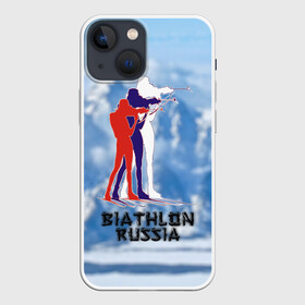 Чехол для iPhone 13 mini с принтом Biathlon russia ,  |  | Тематика изображения на принте: биатлон