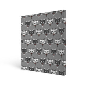 Холст квадратный с принтом Злые котики , 100% ПВХ |  | Тематика изображения на принте: дьявол | звезда | кот | котик | кошка | милота | пентаграмма | серый | юмор