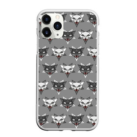 Чехол для iPhone 11 Pro матовый с принтом Злые котики , Силикон |  | дьявол | звезда | кот | котик | кошка | милота | пентаграмма | серый | юмор