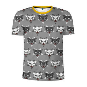 Мужская футболка 3D спортивная с принтом Злые котики , 100% полиэстер с улучшенными характеристиками | приталенный силуэт, круглая горловина, широкие плечи, сужается к линии бедра | Тематика изображения на принте: дьявол | звезда | кот | котик | кошка | милота | пентаграмма | серый | юмор
