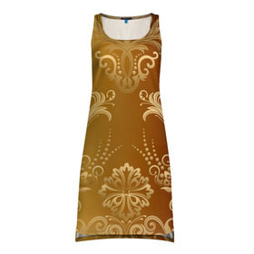 Платье-майка 3D с принтом Золотой пассаж , 100% полиэстер | полуприлегающий силуэт, широкие бретели, круглый вырез горловины, удлиненный подол сзади. | vppd | золото | премиум | эксклюзив