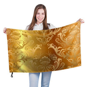 Флаг 3D с принтом Золотой пассаж , 100% полиэстер | плотность ткани — 95 г/м2, размер — 67 х 109 см. Принт наносится с одной стороны | vppd | золото | премиум | эксклюзив