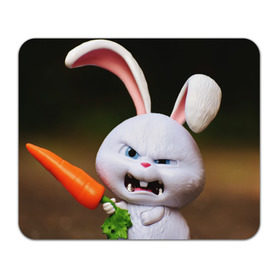 Коврик прямоугольный с принтом Злой кролик 2 , натуральный каучук | размер 230 х 185 мм; запечатка лицевой стороны | Тематика изображения на принте: животные | злой | игрушка | кролик | мультфильм | тайная жизнь домашних животных