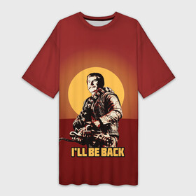 Платье-футболка 3D с принтом Сталин: Ill Be Back ,  |  | история | о.м.с.к. | революция | ссср | сталин | супергерои
