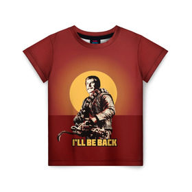 Детская футболка 3D с принтом Сталин: I`ll Be Back , 100% гипоаллергенный полиэфир | прямой крой, круглый вырез горловины, длина до линии бедер, чуть спущенное плечо, ткань немного тянется | история | о.м.с.к. | революция | ссср | сталин | супергерои