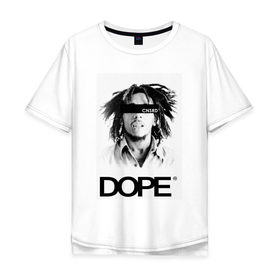 Мужская футболка хлопок Oversize с принтом Bob Marley Dope , 100% хлопок | свободный крой, круглый ворот, “спинка” длиннее передней части | bobmarley | dope | fashion | swag | trend