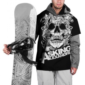 Накидка на куртку 3D с принтом Asking Alexandria , 100% полиэстер |  | Тематика изображения на принте: asking alexandria | музыка | рок | череп