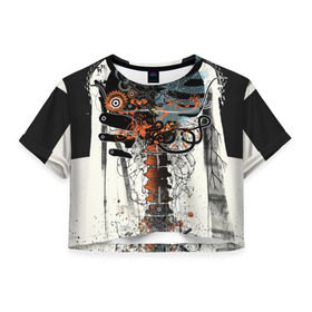 Женская футболка 3D укороченная с принтом Three Days Grace , 100% полиэстер | круглая горловина, длина футболки до линии талии, рукава с отворотами | alternative | rock | three days grace | альтернатива | рок