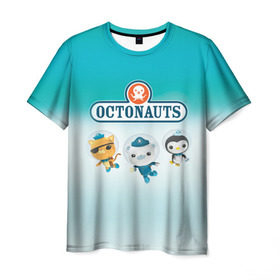 Мужская футболка 3D с принтом Октонавты 2 , 100% полиэфир | прямой крой, круглый вырез горловины, длина до линии бедер | кот | медведь | осьминог | пингвин