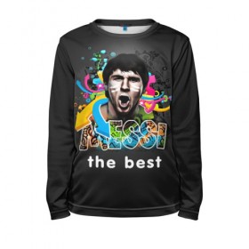 Детский лонгслив 3D с принтом Messi the best , 100% полиэстер | длинные рукава, круглый вырез горловины, полуприлегающий силуэт
 | 