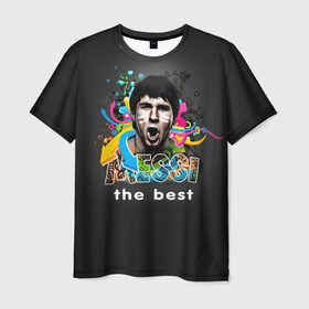 Мужская футболка 3D с принтом Messi the best , 100% полиэфир | прямой крой, круглый вырез горловины, длина до линии бедер | 