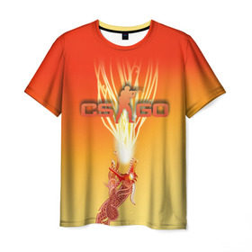 Мужская футболка 3D с принтом Dragon lore cs go , 100% полиэфир | прямой крой, круглый вырез горловины, длина до линии бедер | counter | cs | go | strike