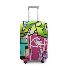 Чехол для чемодана 3D с принтом Граффити , 86% полиэфир, 14% спандекс | двустороннее нанесение принта, прорези для ручек и колес | балон | граффити | краски | молодежь | рисунок | стена | стиль | улица | уличный образ
