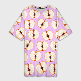 Платье-футболка 3D с принтом Молодильные яблочки ,  |  | Тематика изображения на принте: life in da trash | vogue | алена двойченкова | вог | двойченкова | егор дружинин | мига | мигель | молодильные яблочки | персики | танцы | танцы на тнт | тнт | яблоки | яблочки