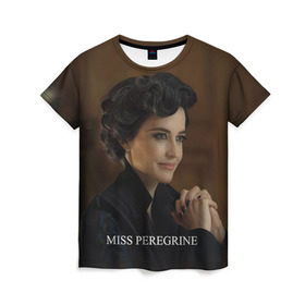 Женская футболка 3D с принтом Мисс Перегрин , 100% полиэфир ( синтетическое хлопкоподобное полотно) | прямой крой, круглый вырез горловины, длина до линии бедер | дом странных детей