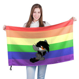 Флаг 3D с принтом Литл Пони радуга , 100% полиэстер | плотность ткани — 95 г/м2, размер — 67 х 109 см. Принт наносится с одной стороны | mlp