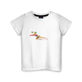 Детская футболка хлопок с принтом Волейбол геометрия , 100% хлопок | круглый вырез горловины, полуприлегающий силуэт, длина до линии бедер | полигоны