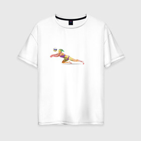 Женская футболка хлопок Oversize с принтом Волейбол геометрия , 100% хлопок | свободный крой, круглый ворот, спущенный рукав, длина до линии бедер
 | полигоны