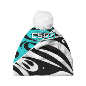 Шапка 3D c помпоном с принтом cs:go - Frontside Misty Style (Снежный вихрь) , 100% полиэстер | универсальный размер, печать по всей поверхности изделия | ak47 | cs | csgo | frontside | misty | вихрь | го | кс | снежный