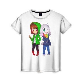 Женская футболка 3D с принтом Undertale , 100% полиэфир ( синтетическое хлопкоподобное полотно) | прямой крой, круглый вырез горловины, длина до линии бедер | азриэль | чара