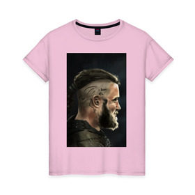 Женская футболка хлопок с принтом Ragnar Lodbrock , 100% хлопок | прямой крой, круглый вырез горловины, длина до линии бедер, слегка спущенное плечо | ragnar lodbrock | vikings | викинги | рагнар лодброк