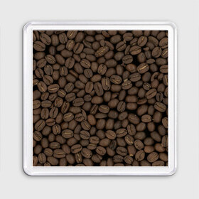 Магнит 55*55 с принтом Кофейные зёрна , Пластик | Размер: 65*65 мм; Размер печати: 55*55 мм | coffee | coffee grains | grains | кофе | кофейные зёрна