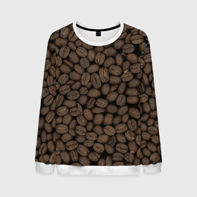 Мужской свитшот 3D с принтом Кофейные зёрна , 100% полиэстер с мягким внутренним слоем | круглый вырез горловины, мягкая резинка на манжетах и поясе, свободная посадка по фигуре | coffee | coffee grains | grains | кофе | кофейные зёрна