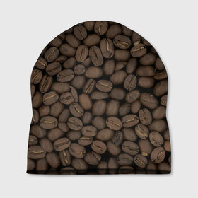 Шапка 3D с принтом Кофейные зёрна , 100% полиэстер | универсальный размер, печать по всей поверхности изделия | Тематика изображения на принте: coffee | coffee grains | grains | кофе | кофейные зёрна
