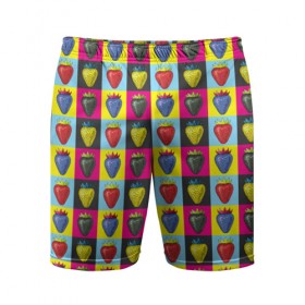 Мужские шорты 3D спортивные с принтом POP ART ,  |  | popart | клубника | поп арт | ягоды