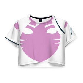 Женская футболка 3D укороченная с принтом Ghost Ahri , 100% полиэстер | круглая горловина, длина футболки до линии талии, рукава с отворотами | ahri | league of legends | ари | лига легенд