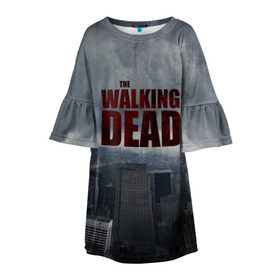 Детское платье 3D с принтом The Walking Dead , 100% полиэстер | прямой силуэт, чуть расширенный к низу. Круглая горловина, на рукавах — воланы | Тематика изображения на принте: the walking dead | америка | апокалипсис | глен | дерил | зомби | карл | кровь | рик | сша | ходячие мертвецы
