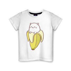 Детская футболка хлопок с принтом Бананька , 100% хлопок | круглый вырез горловины, полуприлегающий силуэт, длина до линии бедер | Тематика изображения на принте: бананька