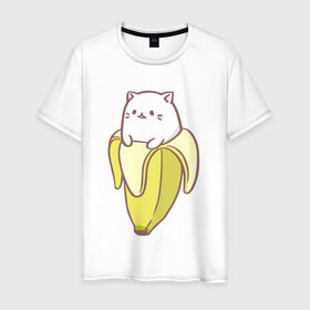 Мужская футболка хлопок с принтом Бананька , 100% хлопок | прямой крой, круглый вырез горловины, длина до линии бедер, слегка спущенное плечо. | Тематика изображения на принте: бананька