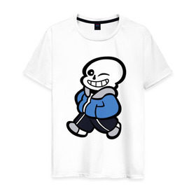 Мужская футболка хлопок с принтом Sans , 100% хлопок | прямой крой, круглый вырез горловины, длина до линии бедер, слегка спущенное плечо. | sans | undertale