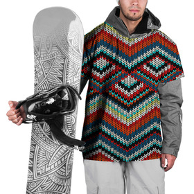 Накидка на куртку 3D с принтом Узоры вышивки , 100% полиэстер |  | Тематика изображения на принте: вязаный | зигзаг | ромбы | свитер