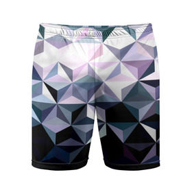 Мужские шорты 3D спортивные с принтом Lowpoly Pattern ,  |  | polygon | абстракция | серый