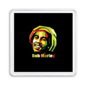 Магнит 55*55 с принтом Bob Marley , Пластик | Размер: 65*65 мм; Размер печати: 55*55 мм | боб марли | регги
