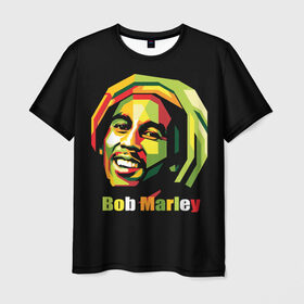 Мужская футболка 3D с принтом Bob Marley , 100% полиэфир | прямой крой, круглый вырез горловины, длина до линии бедер | боб марли | регги