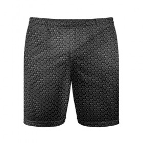 Мужские шорты 3D спортивные с принтом Black Iron ,  |  | black | iron | luxury | premium | vip | железный | премиум | соты | черный | эксклюзив