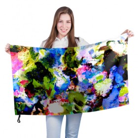 Флаг 3D с принтом Абстракция цвета , 100% полиэстер | плотность ткани — 95 г/м2, размер — 67 х 109 см. Принт наносится с одной стороны | масляные краски | разноцветные | яркие краски